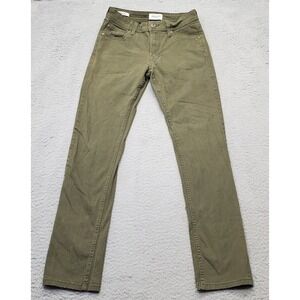 JACK‎ & JONES Jeans Mens Size 28/32 Green Denim Mid Rise Straight Fit Slim Glenn